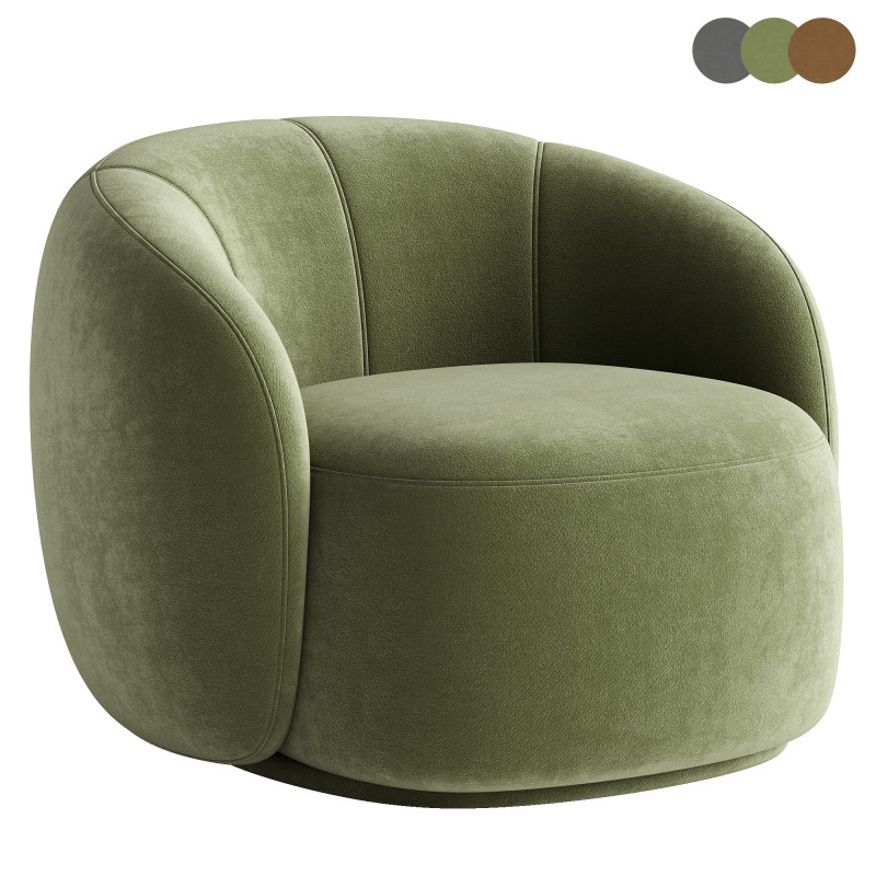 Curved Lounge Chair Merlot 3D Модель .c4d .max .obj .3ds .fbx .stl .blend 