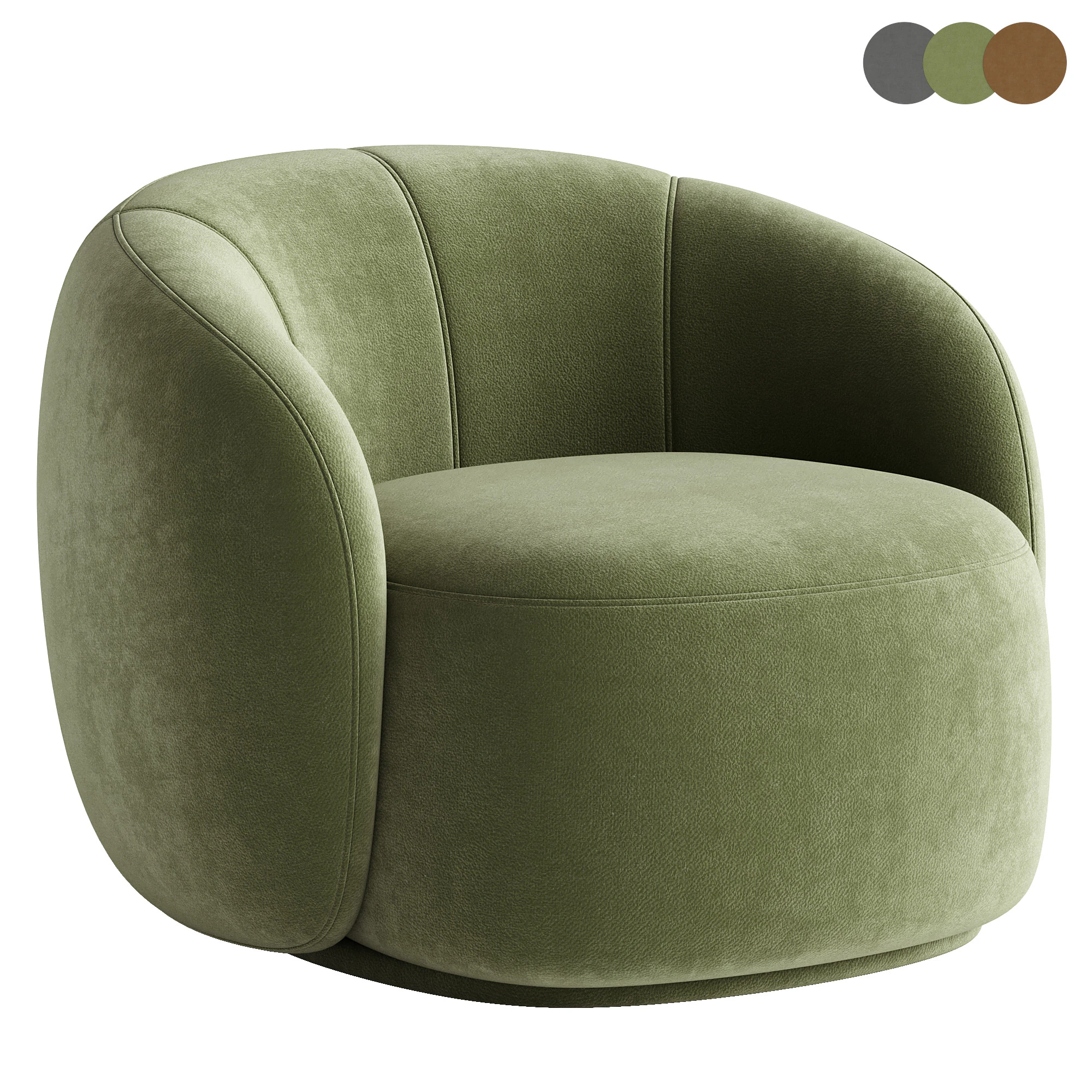 Curved Lounge Chair Merlot 3D Model .c4d .max .obj .3ds .fbx .stl .blend 