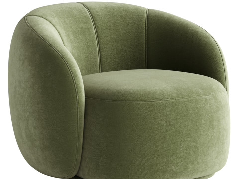 Curved Lounge Chair Merlot 3D Model
