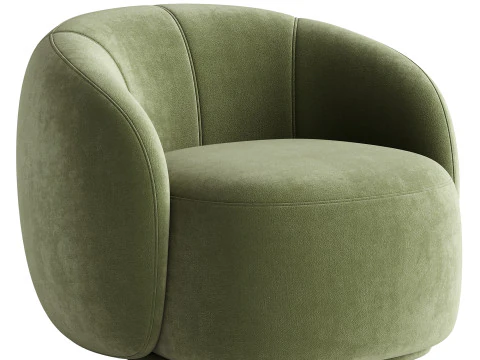 Curved Lounge Chair Merlot 3D Model