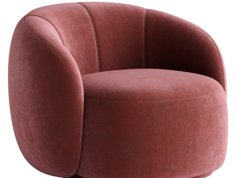 Curved Lounge Chair Merlot 3D Model