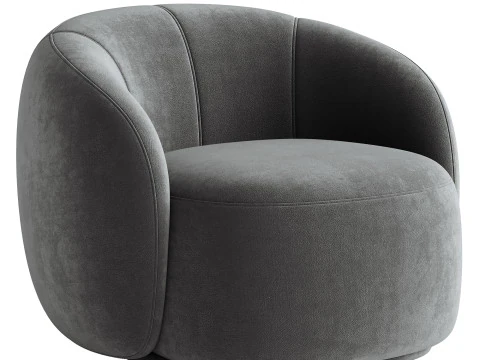Curved Lounge Chair Merlot 3D Model