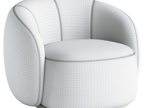 Curved Lounge Chair Merlot 3D Модель