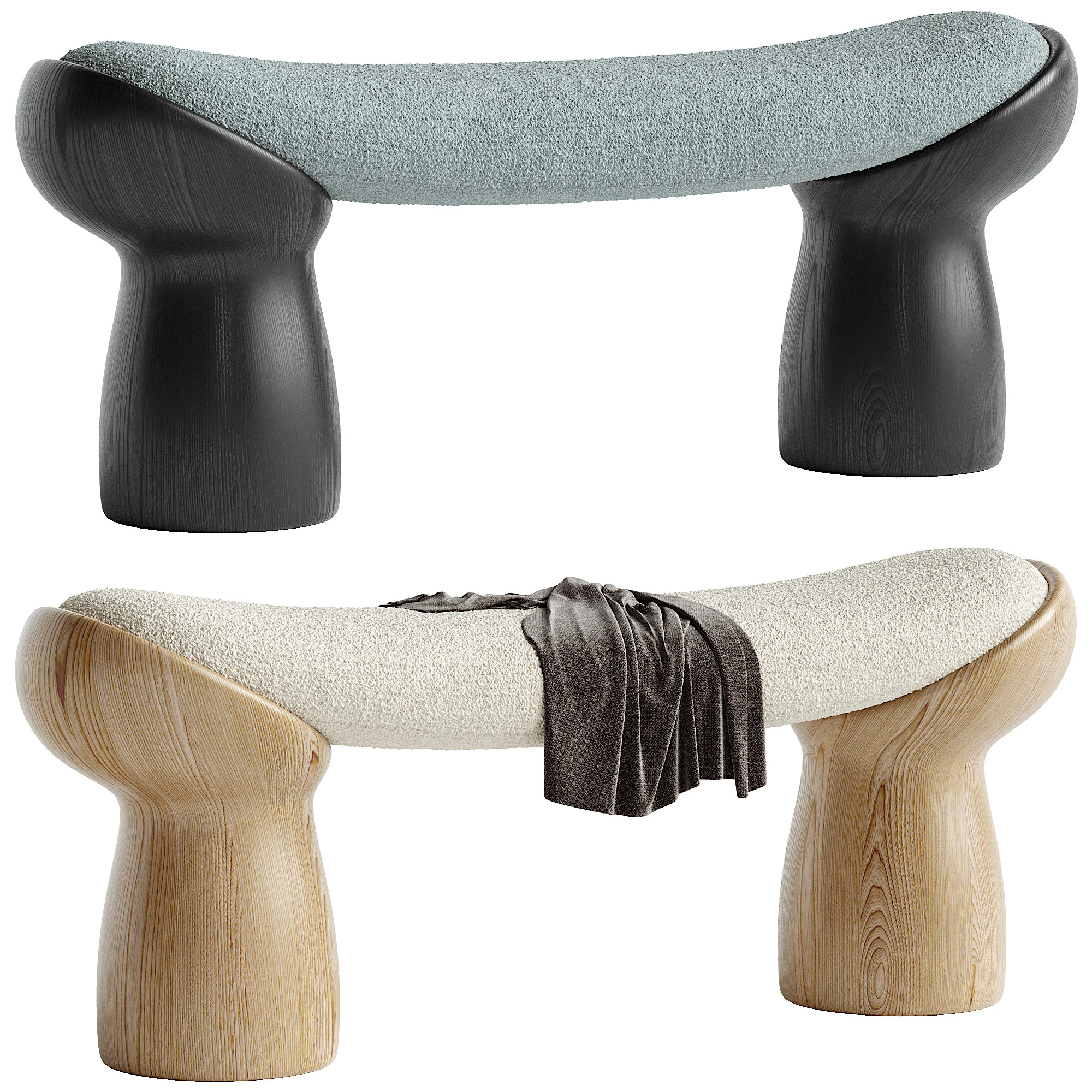 SONIAH BENCH 3D Model .c4d .max .obj .3ds .fbx .stl .blend