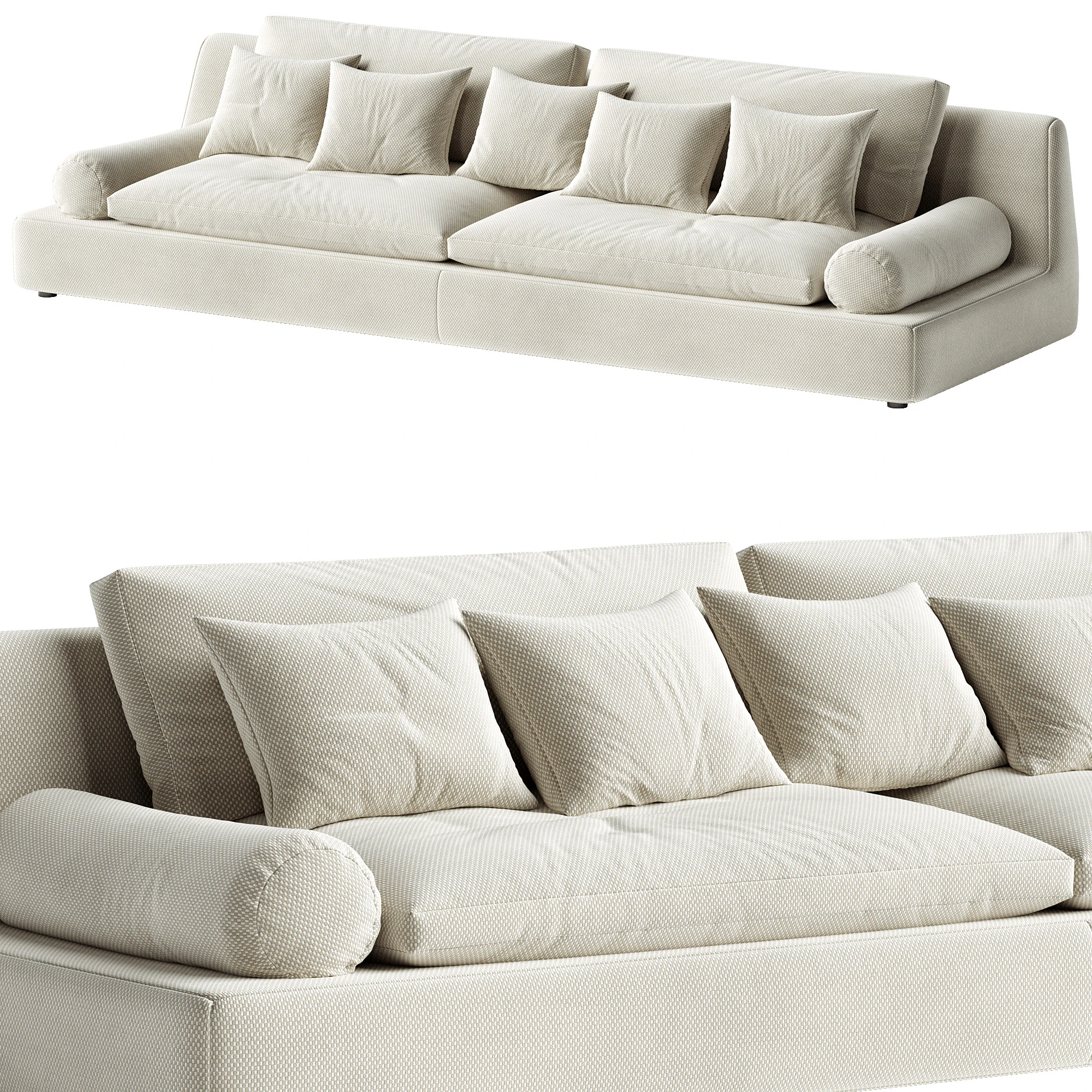 Tender Sectional Sofa 3D Model .c4d .max .obj .3ds .fbx .stl .blend 