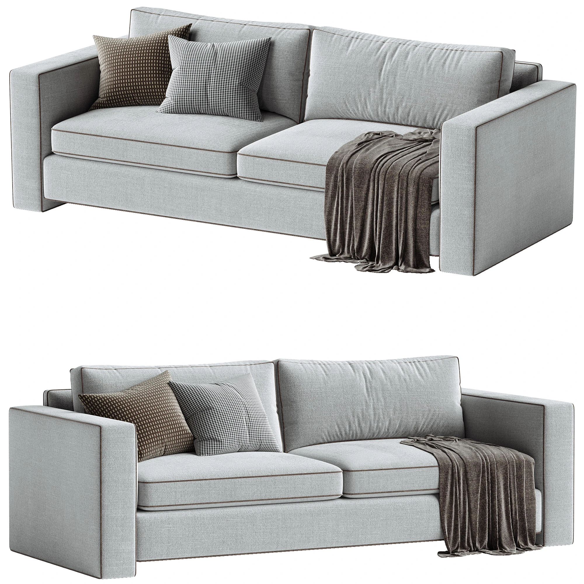Caracole Welt Played Sofa 3D Model .c4d .max .obj .3ds .fbx .stl .blend 