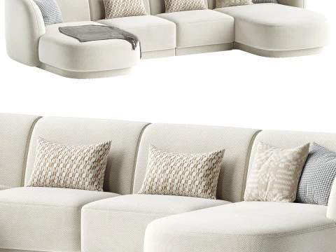 5-seater sofa Miley velvet 3D Model
