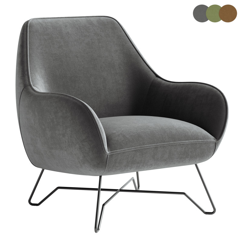 Fabric armchair ROME 3D 模型 .c4d .max .obj .3ds .fbx .stl .blend