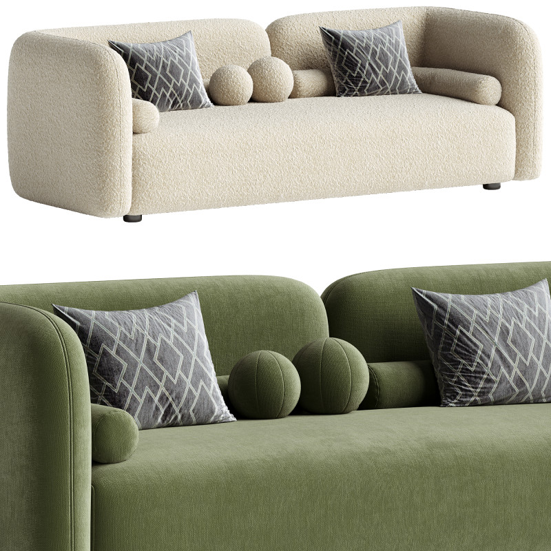 3-seater Victoria boucl sofa 3D मॉडल .c4d .max .obj .3ds .fbx .stl .blend