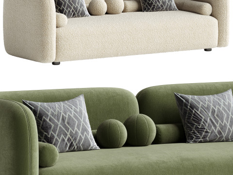 3-seater Victoria boucl sofa Model 3D
