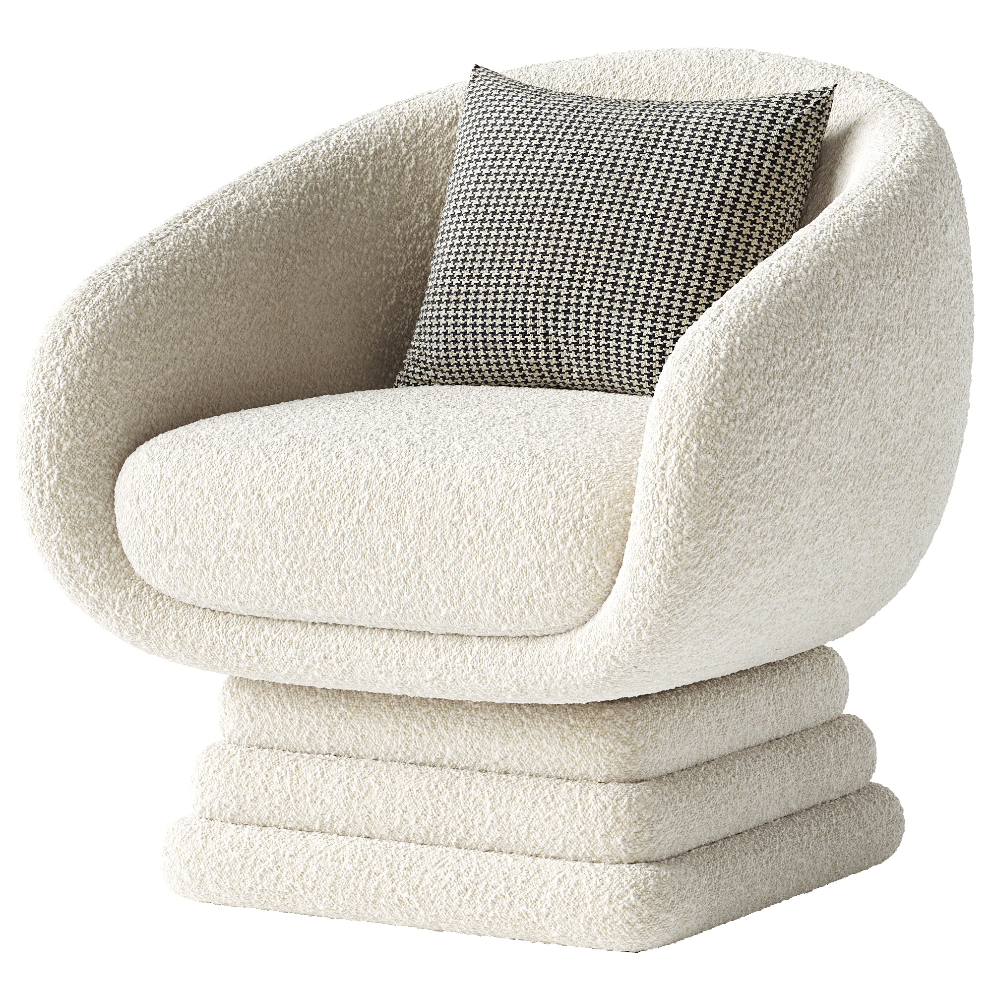Dahlia Swivel Chair 3D Model .c4d .max .obj .3ds .fbx .stl .blend
