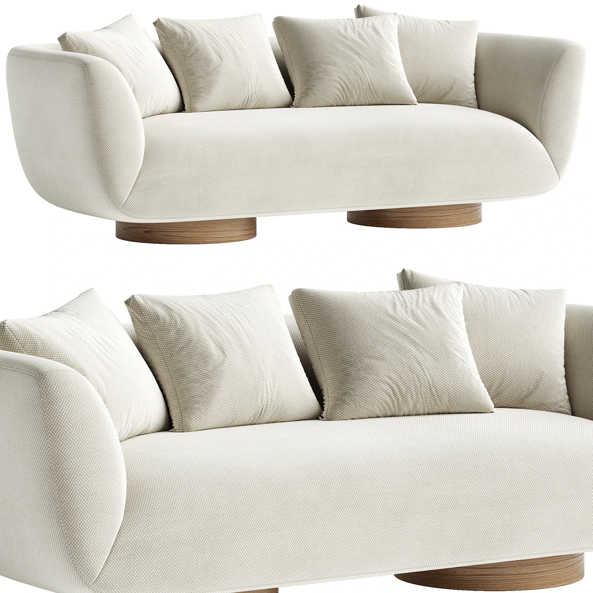Camellia Sofa 3D Model .c4d .max .obj .3ds .fbx .stl .blend 