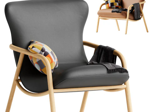 Sill&oacute;n orejero de cuero Modelo 3D