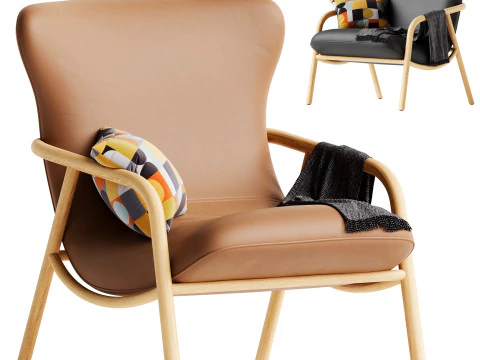 Leather Wingback Chair 3D Model
