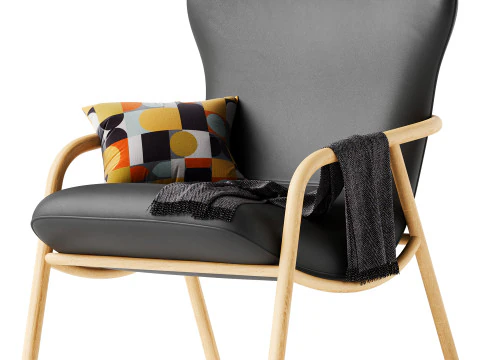 Leather Wingback Chair 3D Model
