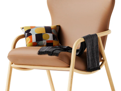 Leather Wingback Chair 3D Model