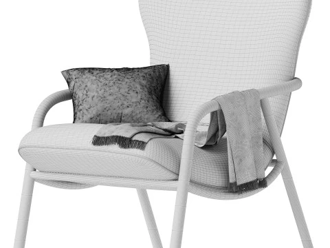 Leather Wingback Chair 3D Model