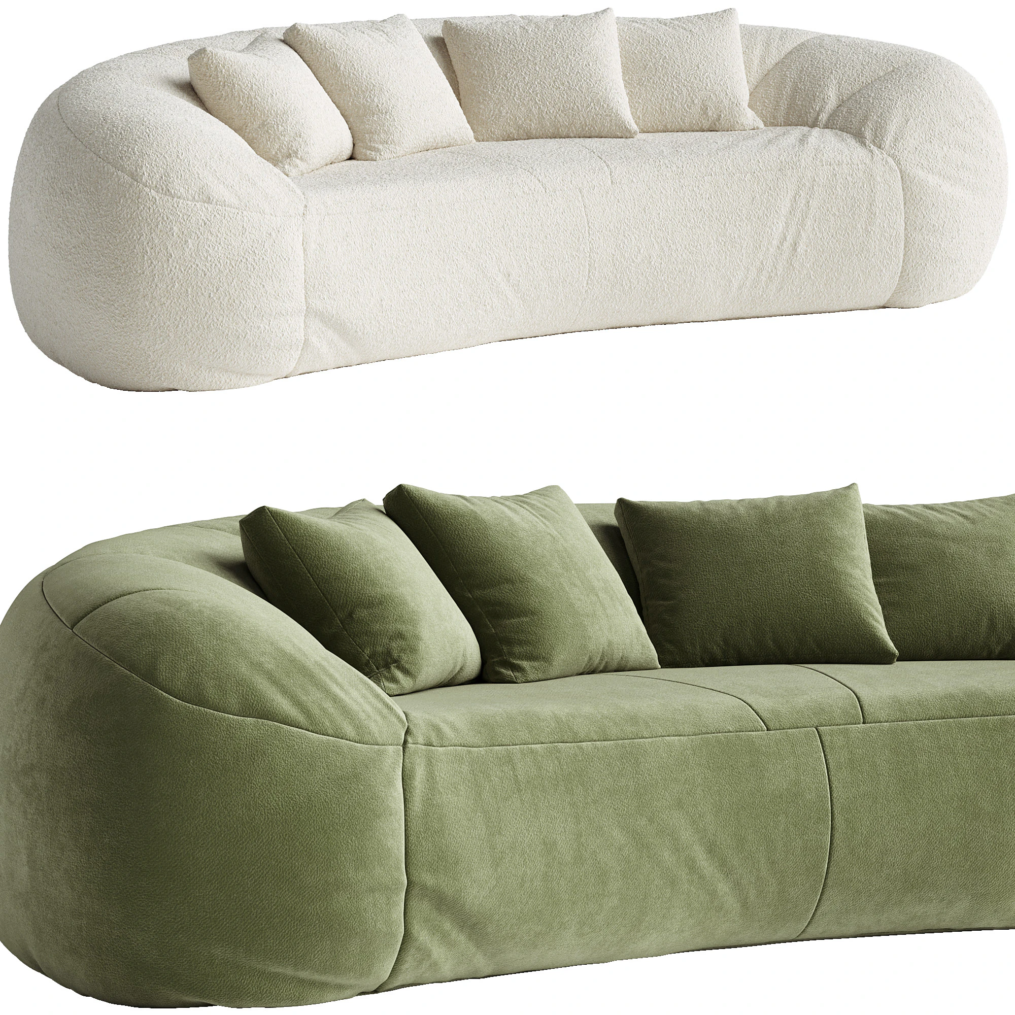 Raphael Raffel Croissant sofa 3D Model .c4d .max .obj .3ds .fbx .stl .blend 