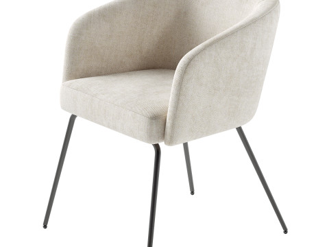 Gray Polyester Curved Back Chair 3D Model