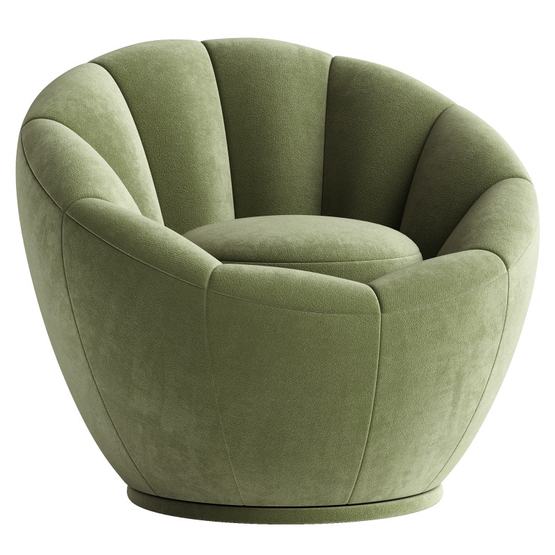 Crown armchair rotatable boucle 3D Модель .c4d .max .obj .3ds .fbx .stl .blend 