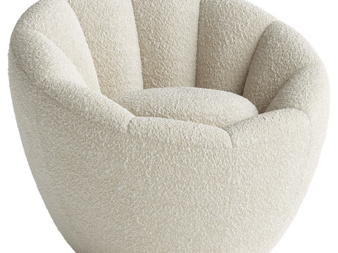 Crown armchair rotatable boucle 3D Модель