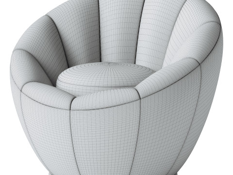 Crown armchair rotatable boucle 3D Модель