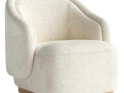 Martine Swivel Chair-Omari Natural 3D Model