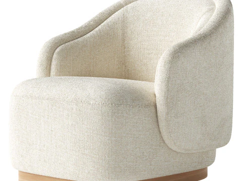 Martine Swivel Chair-Omari Natural 3D Model
