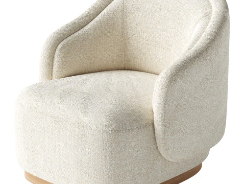 Martine Swivel Chair-Omari Natural 3D Model