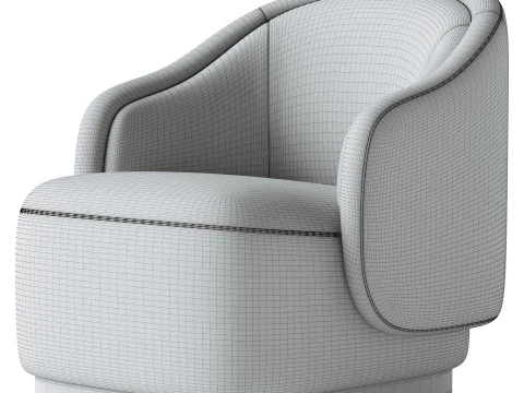 Martine Swivel Chair-Omari Natural 3D Model