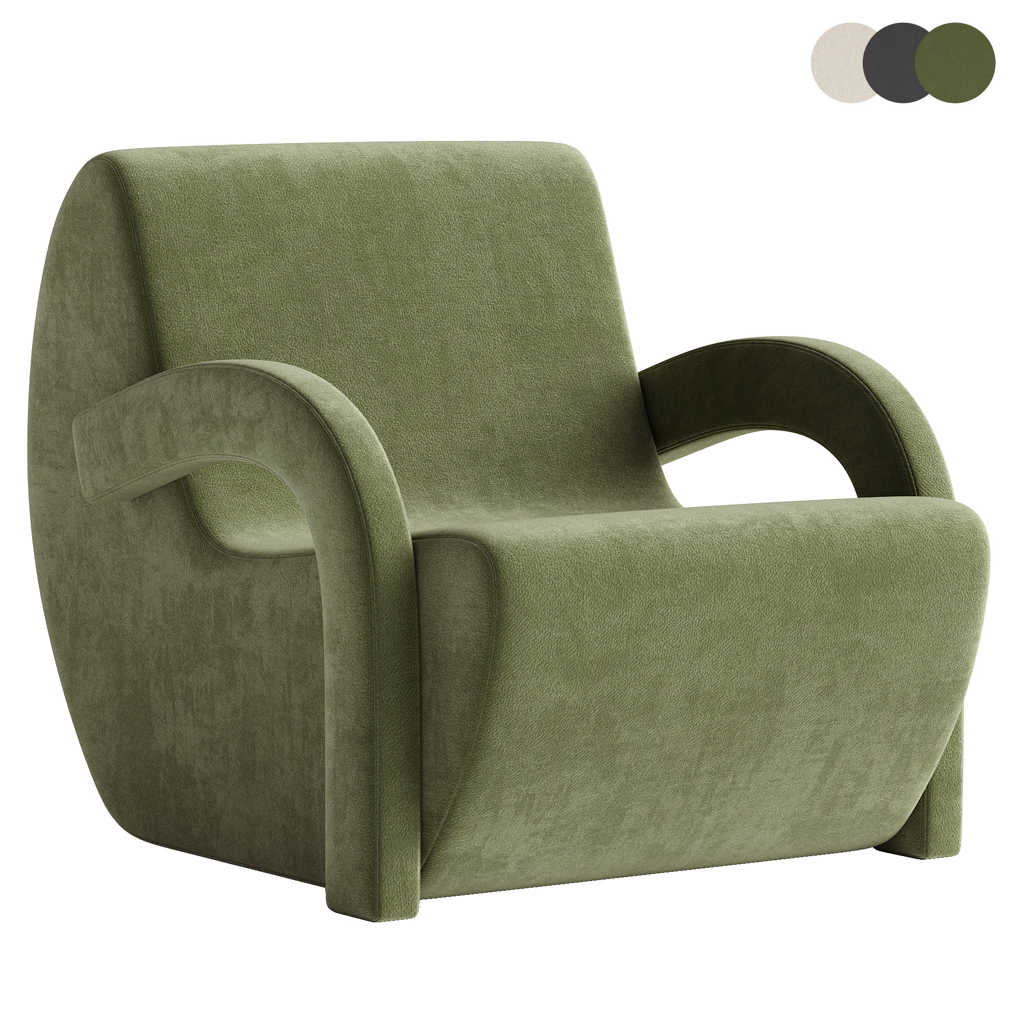 ARMCHAIR CARACOLE LEO 3D Model .c4d .max .obj .3ds .fbx .stl .blend
