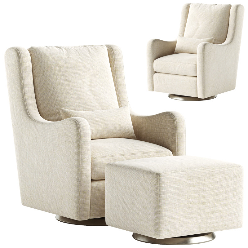 Milo Nursery Glider Chair and Ottoman Modello 3D .c4d .max .obj .3ds .fbx .stl .blend
