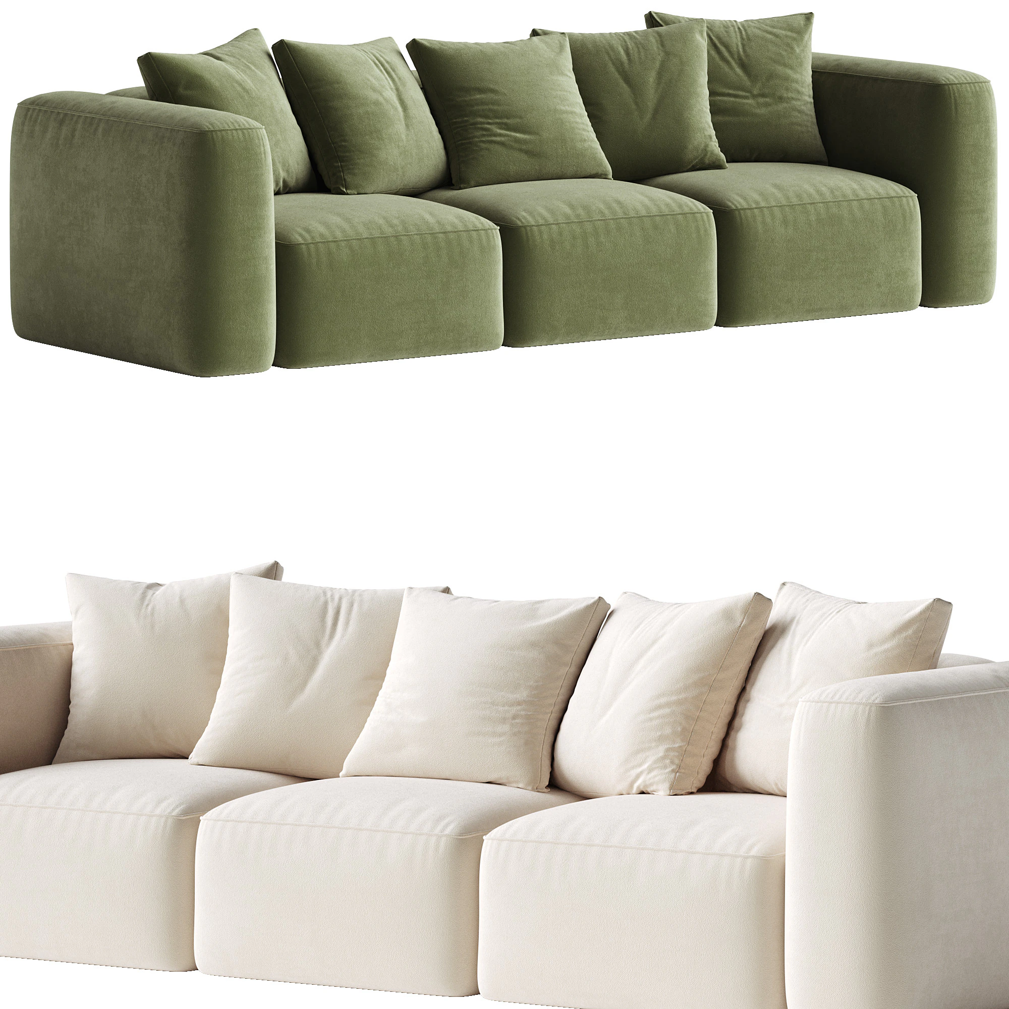 Downtime 4 Seater Sofa 3D Model .c4d .max .obj .3ds .fbx .stl .blend 