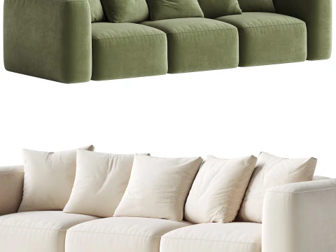 다운타임 4인용 소파 3D 모델