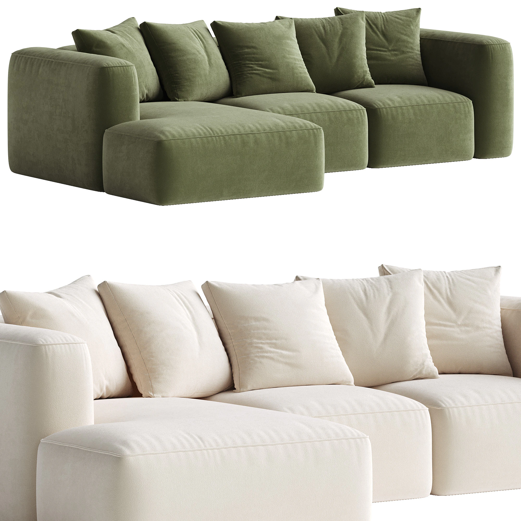 Downtime Corner Cinema Sofa 3D Model .c4d .max .obj .3ds .fbx .stl .blend