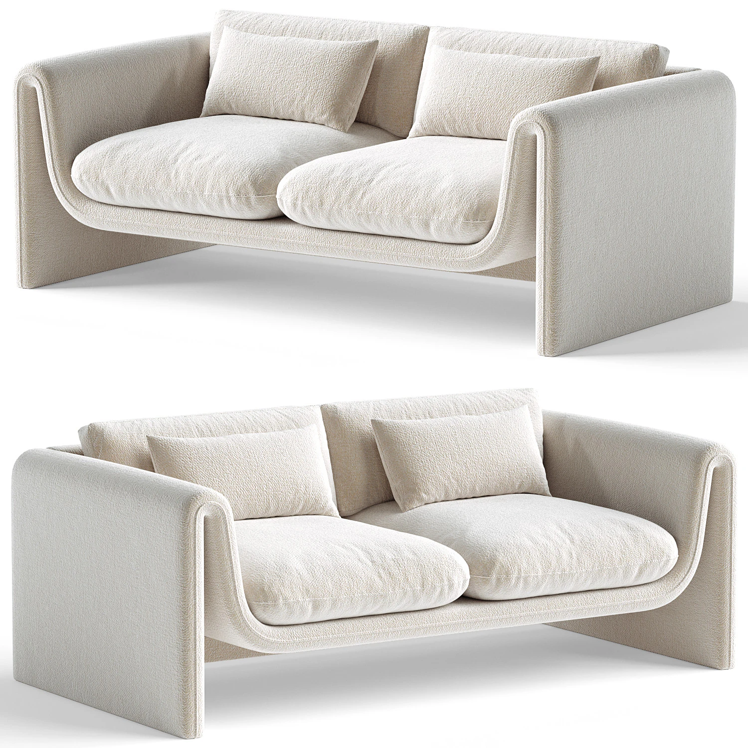 Memory Foam Modern Sofa 3D Model .c4d .max .obj .3ds .fbx .stl .blend 