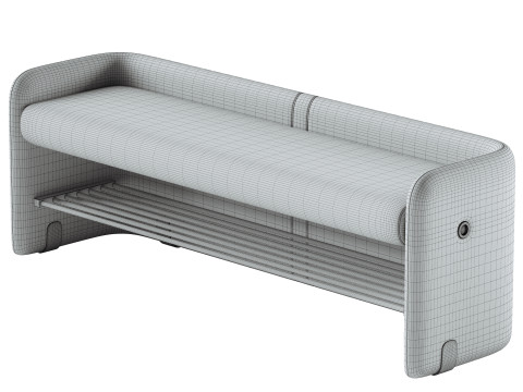 Upholstered Modern Entryway Short Bench Modelo 3D