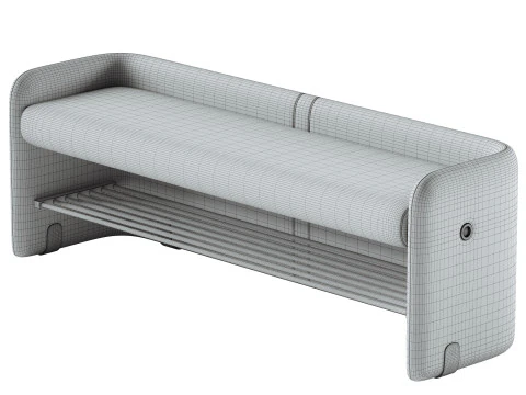 Upholstered Modern Entryway Short Bench 3D Model