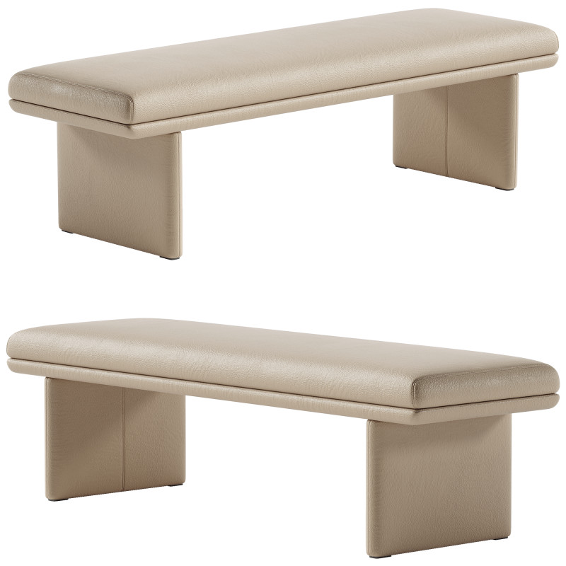 Upholstered Grey Modern Bedroom Bench Model 3D .c4d .max .obj .3ds .fbx .stl .blend 