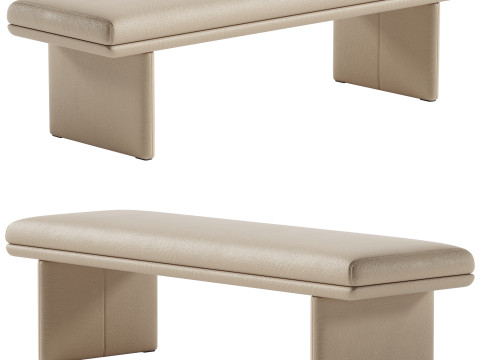 Upholstered Grey Modern Bedroom Bench 3Dモデル
