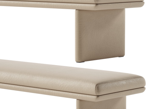 Upholstered Grey Modern Bedroom Bench Model 3D