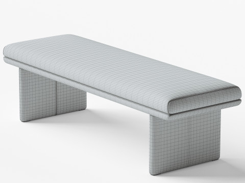 Upholstered Grey Modern Bedroom Bench Model 3D