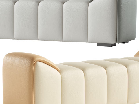 With Arms Upholstered Scandinavian Bedroom Bench Modelo 3D