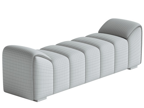 With Arms Upholstered Scandinavian Bedroom Bench Modelo 3D