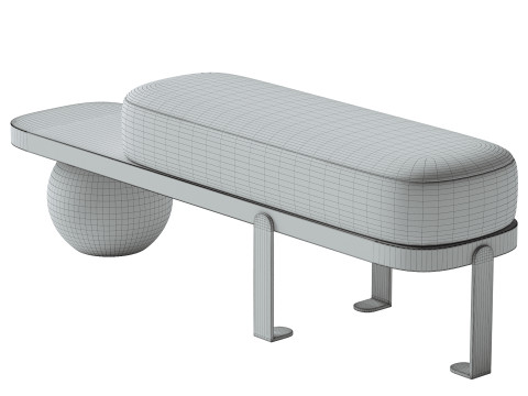 Solid Color Modern Upholstered Entryway Bench Model 3D