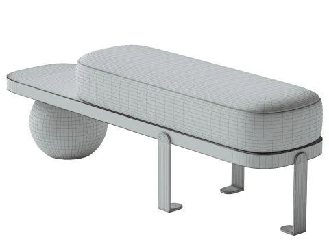 Solid Color Modern Upholstered Entryway Bench 3D Model