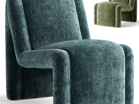 Silla decorativa de chenilla McCall Modelo 3D