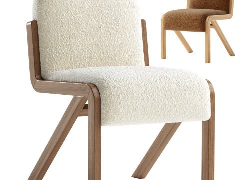 Boucle Rani Armless Dining Chair 3D Modell