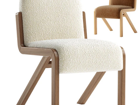 Boucle Rani armloze eetkamerstoel 3D Model