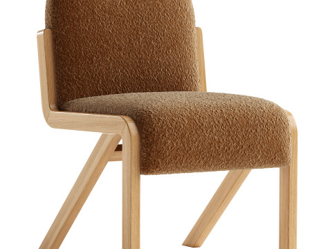 Boucle Rani Armless Dining Chair 3D मॉडल